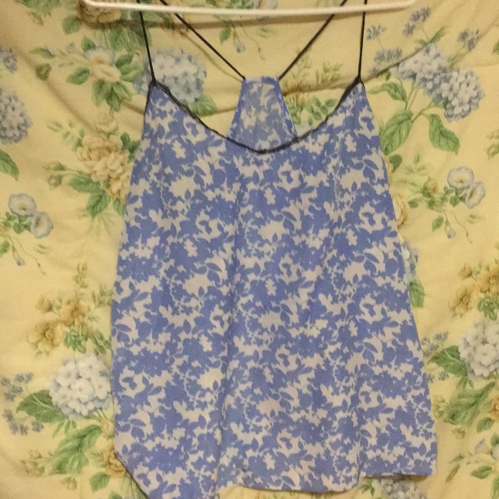 Light blue flower tank top